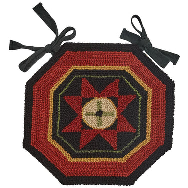 Folk Star Hooked Chair Pad Park Designs - The Fox Decor